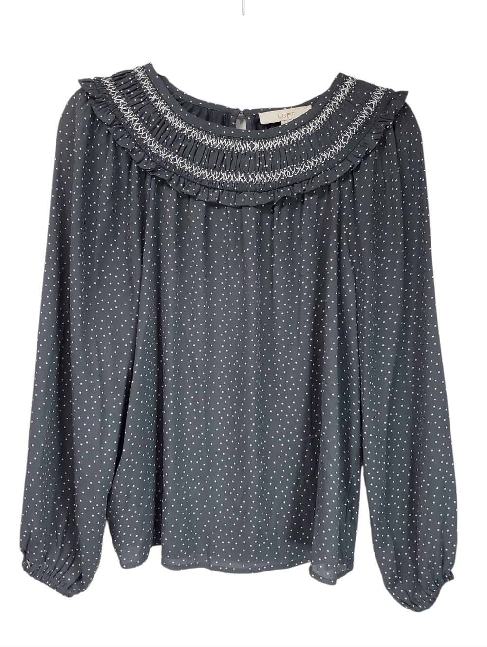 Loft Blouse Cottagecore Prairie Peasant Office Siren Size Small Gray Classic